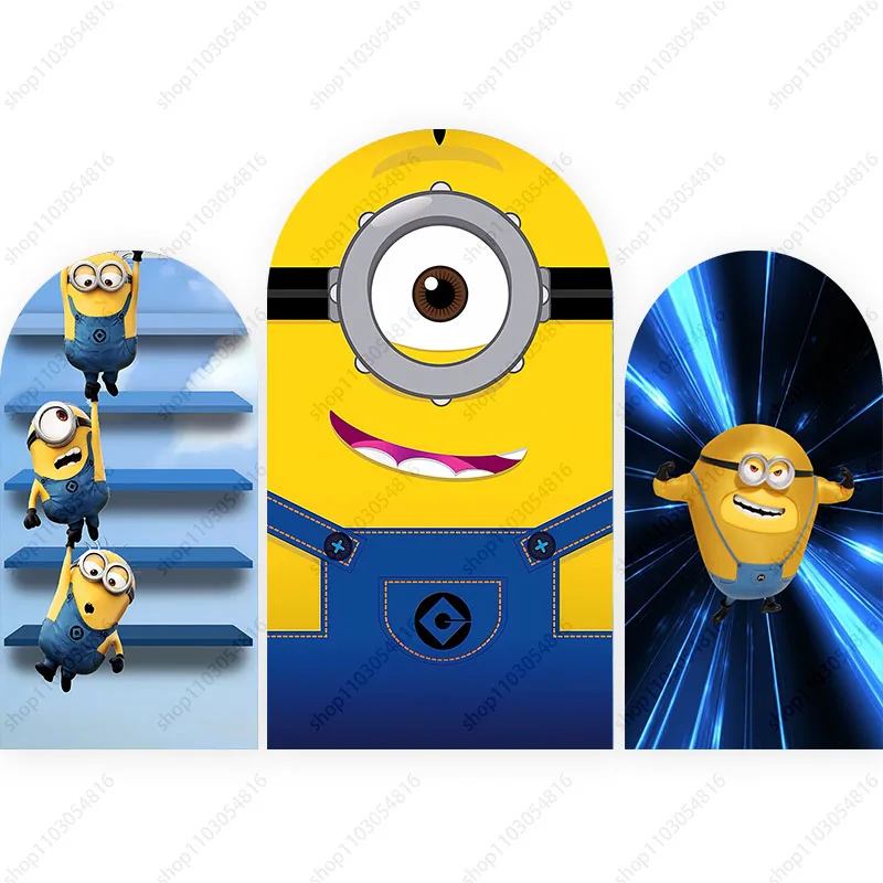 The Minions Arch Photo Backdrop Cute Theme Arched Wall For Kids  Birthday Party Baby Shower Doublesided Photography Background