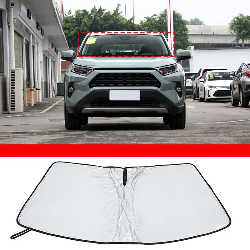 

cheya Aluminum Foil Car Front Glass Anti-UV Sunshade for Toyota RAV4 2021 Interior Accessories 1 Pcs