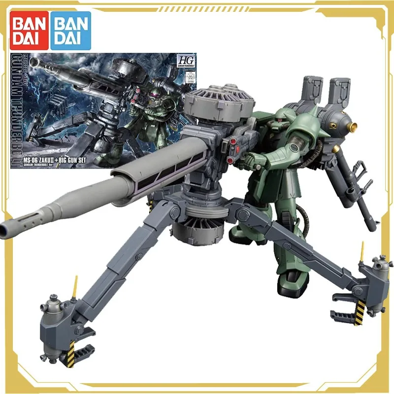 

Bandai Original GUNDAM Anime Figure HG 1/144 MS06 ZAKU2 BIG GUN SET Assembly Model Action Figure Toys for Boys Girls Kids Gift