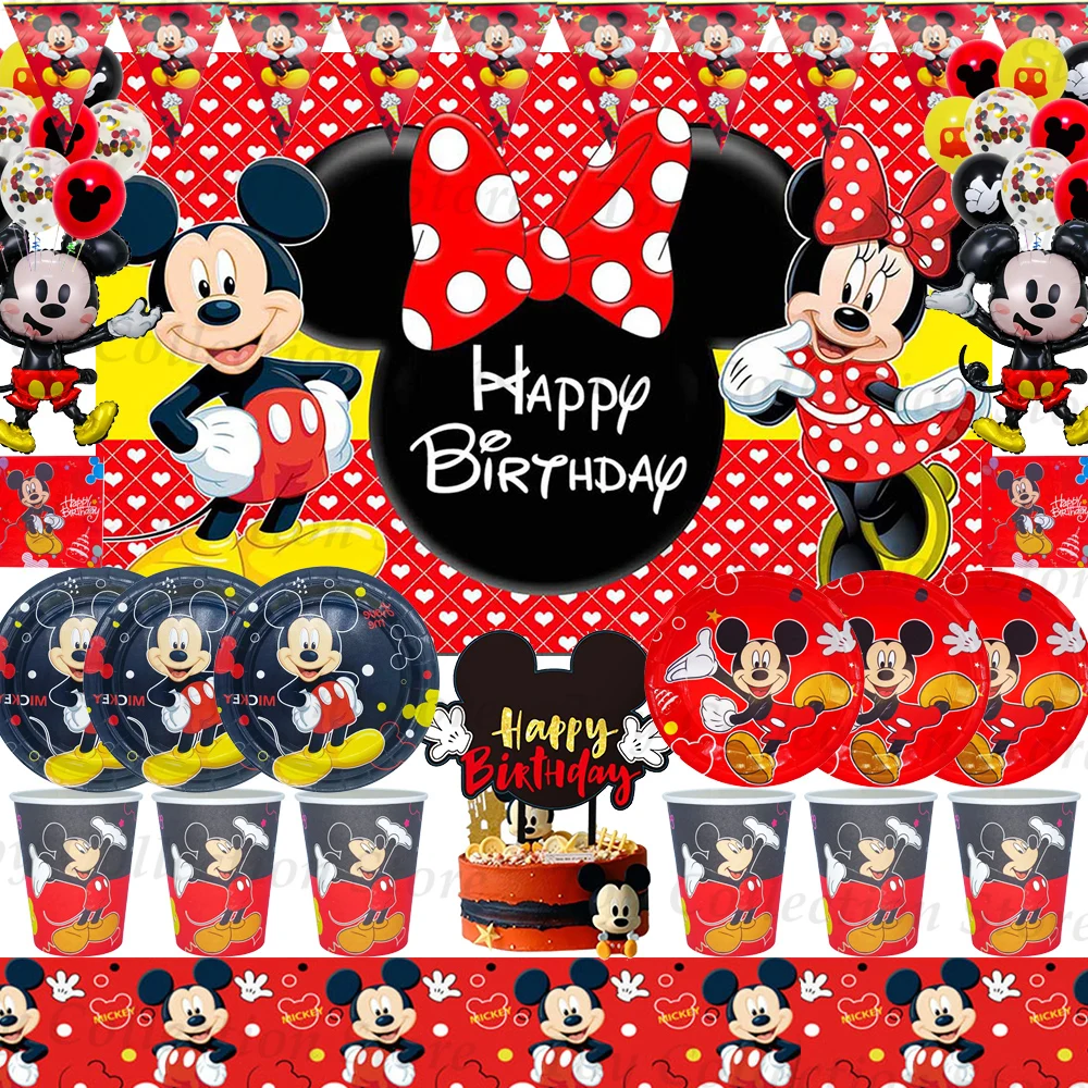 

Mickey Mouse Party Supplies Children's Favor Birthday Party Decoration Cup Plate Napkin Tablecloth Festivel DIY Gift Baby Shower