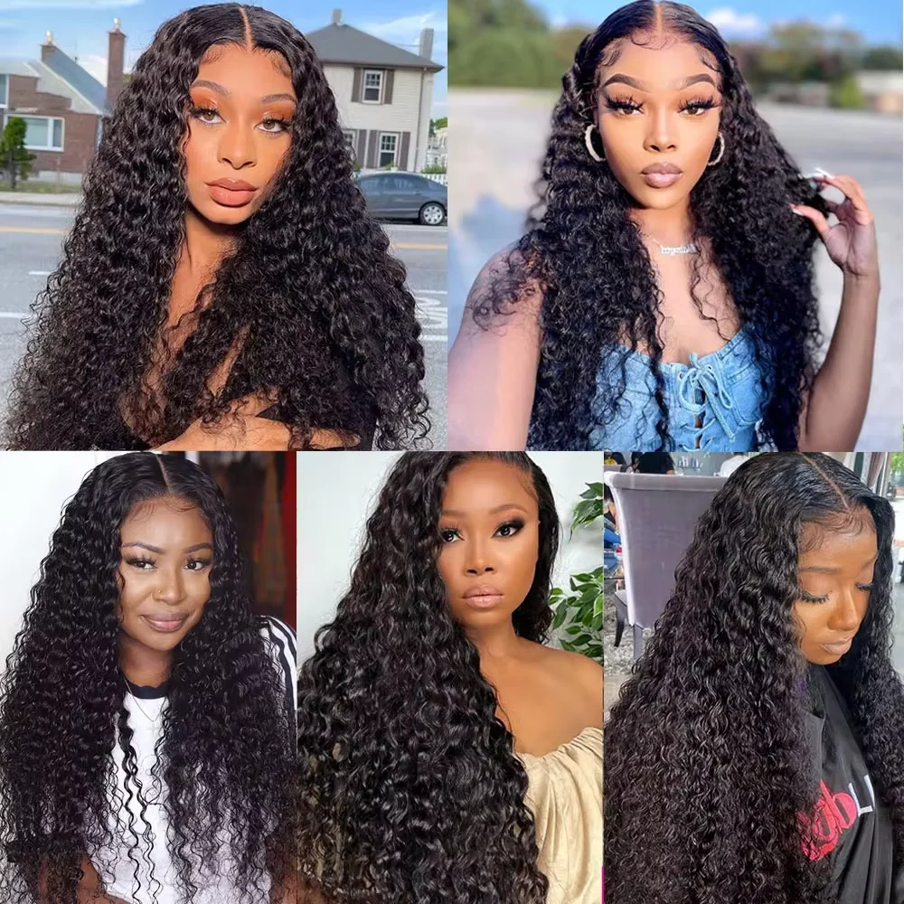 12A Water Wave Bundles With Closure Frontal Peruvian Deep Curl Wet and Wavy Bundles With Closure 100% Remy Human Hair Weave