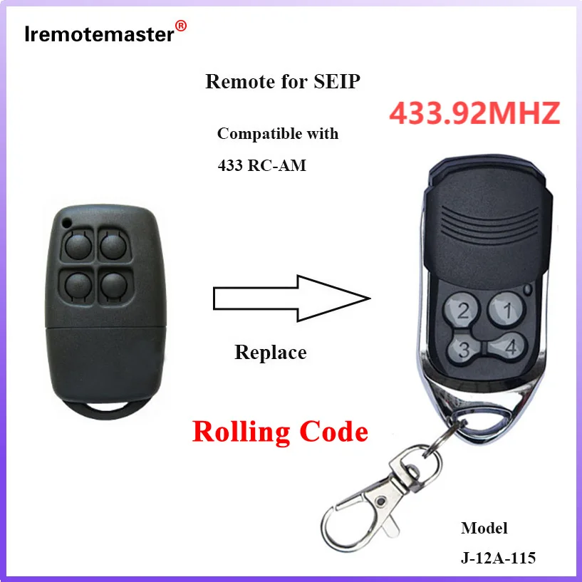 

For SEIP 433 RC-AM Replacement Remote Control Transmitter Gate Key Fob 433.92MHZ