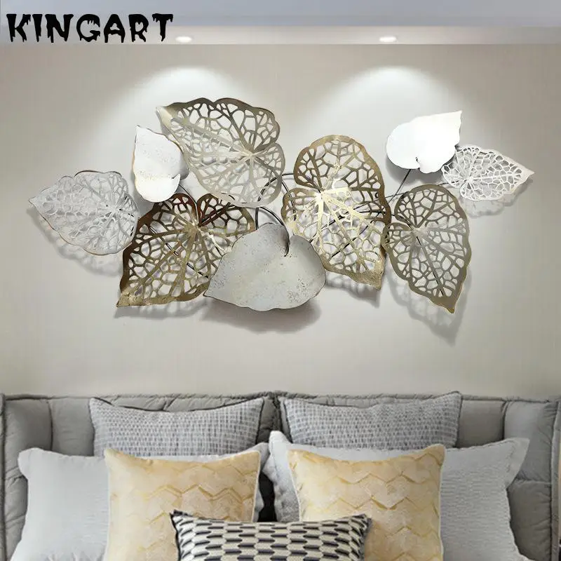 

Wall 3d Sticker Wall Decoration For Living Room Bedroom Creative Leaves Antique Metal Uxury Wall Decoration Wall Hanging K603