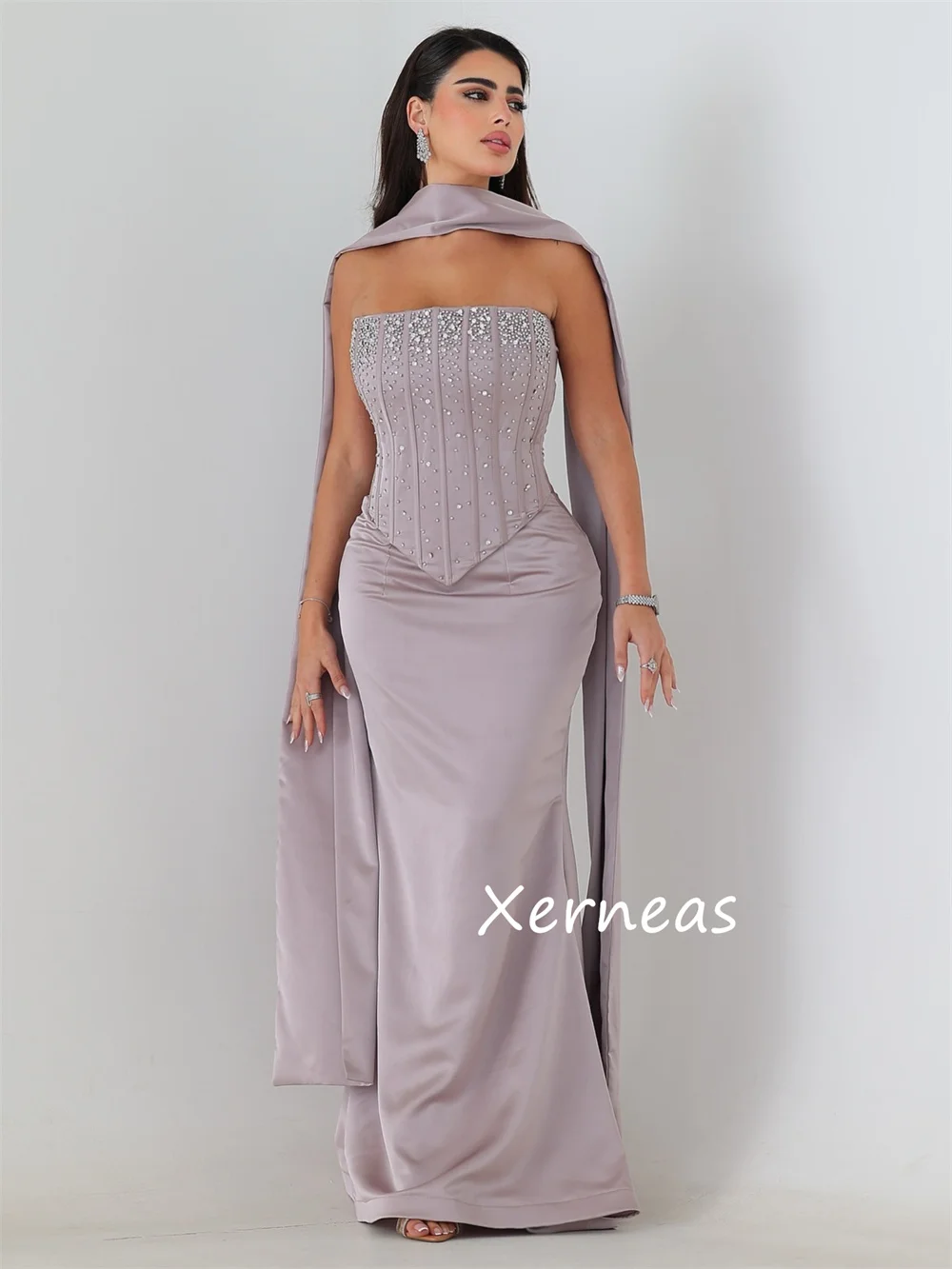 تخصيص الطراز الحديث Charmeuse مطرزة حورية البحر فساتين طويلة بدون حمالات حسب الطلب مقاسات المناسبات المتاحة