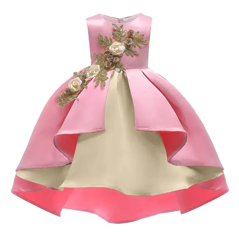 Fashion Flower Girl Dresses for Weddings Lace Mesh Sleeveless Girls Evening Dresses Summer Girls Party Dresses 2-9 Years