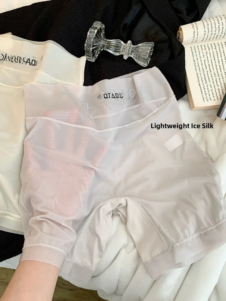 رقيقة جدا Sl الحرير الجليد المرأة Se السراويل تنفس الجوف خارج شقة المفروة الملابس الداخلية عالية الخصر حجم الشباب #3