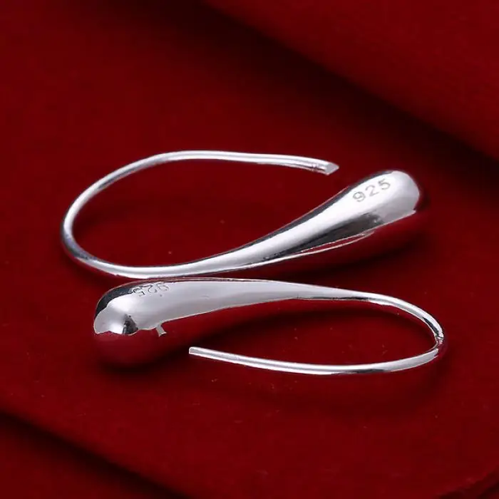 Orecchino in argento sterling 925 caldo gioielli di moda a goccia d'acqua goccia di pioggia orecchini pendenti per le donne regali di san valentino di nozze