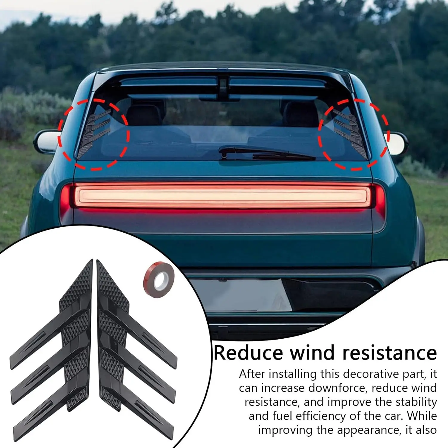For BYD Sealion 6 Seal U Song Plus DM-i EV 2023-2026 2025 Car Rear Window Triangle Shutters Cover Side Vent Modified Accessories