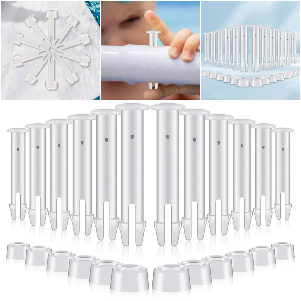 12 عبوة من دبوس المفاصل البلاستيكي مع مجموعة الأختام المطاطية، دبوس حمام السباحة الطويل، دبوس حمام السباحة لجزء استبدال حمامات السباحة #4