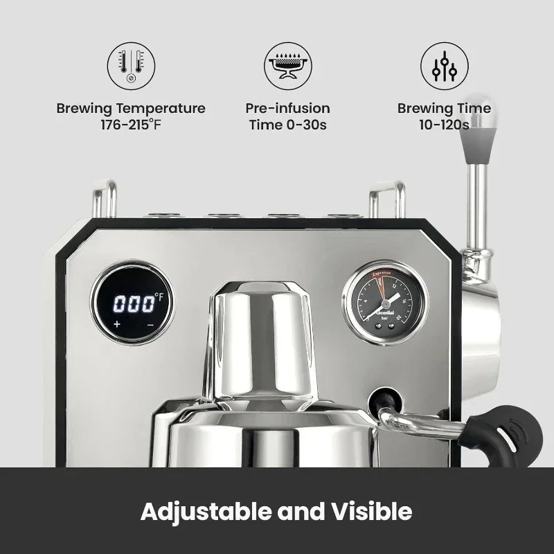 Owl 15 Bar Professional Semi-Automatic Espresso Machine - Commercial-Grade Coffee Maker