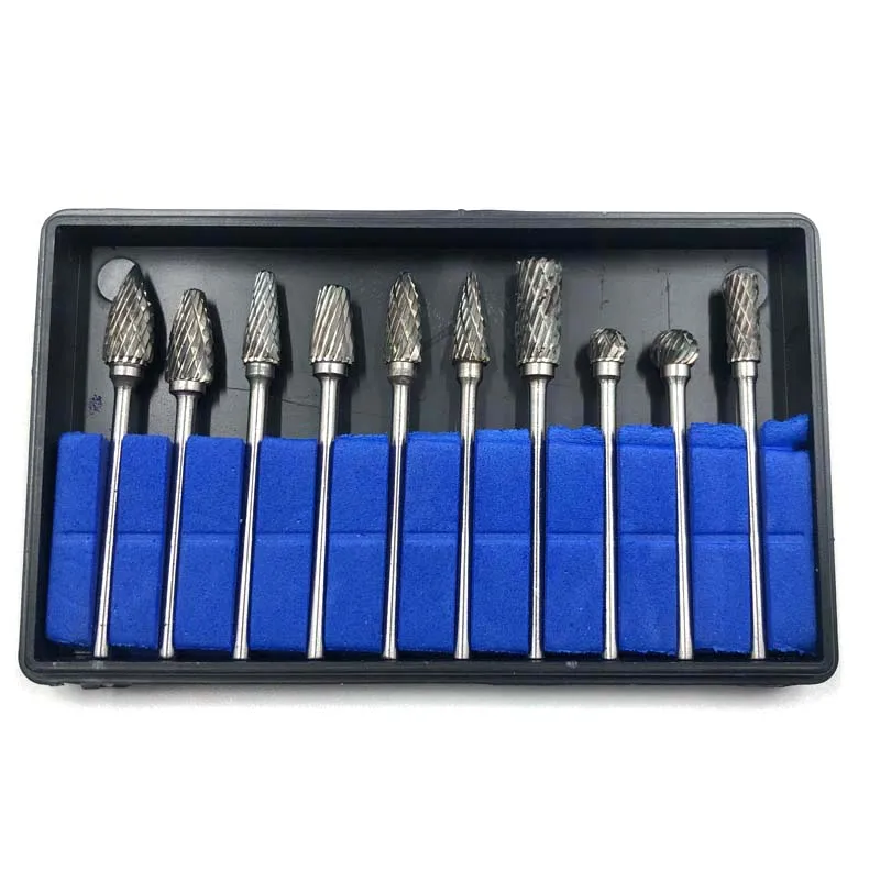 

10Pcs Dental Tungsten Carbide Burs Kits Tungsten Dental Milling Cutters Tungsten Steel Grinding Head Lab Burrs Tooth Drill 2.35