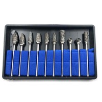 10Pcs Dental Tungsten Carbide Burs Kits Tungsten Dental Milling Cutters Tungsten Steel Grinding Head Lab Burrs Tooth Drill 2.35