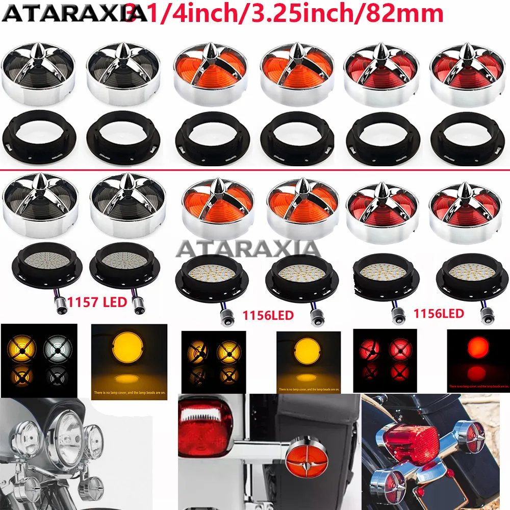 82mm 1156 1157 LED Rear Front Turn Signal Light Cover Indicator Lens Screw-in BRIGHTLEDS For Harley Softail Road Glide Road Kin
