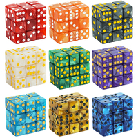 Marble D6 Game Dice 10PCs Square Corner 16MM Math Entertainment Acrylic Gambling Tool Dice