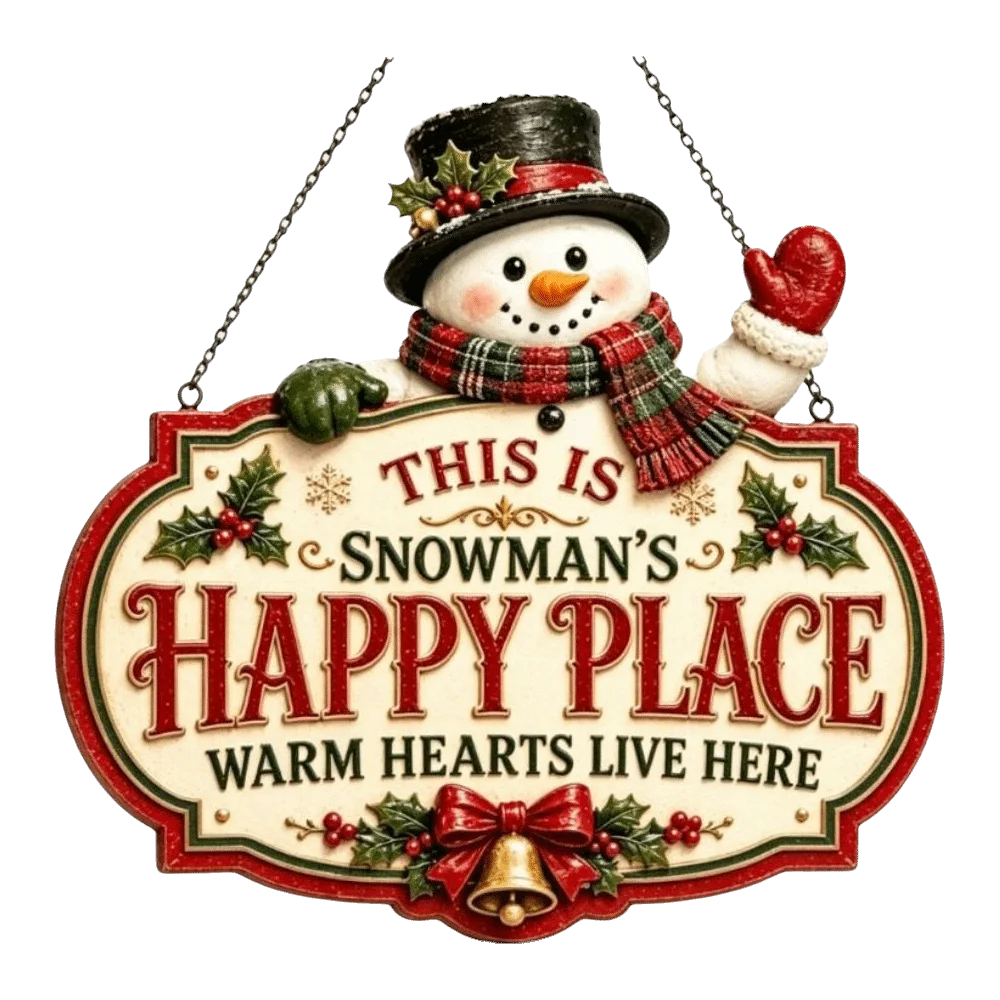 Festive Wooden Christmas Decoration Sign Snowman Reindeer Christmas Hanging Sign Bird Vintage Xmas Ornaments Entryway