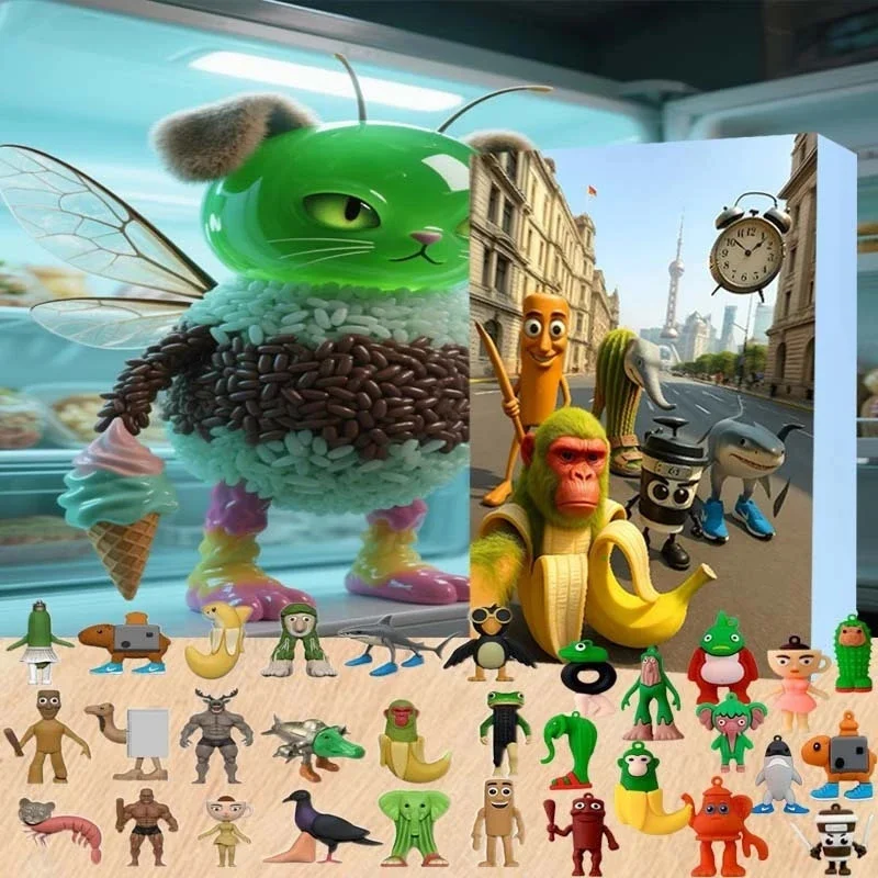 

Tung Tung 24 Days Sahur Christmas Gift Tung Tung 24ps Shan Hai Jing All Wooden Stick Figurine Pendant Blind Box Advent Calendar