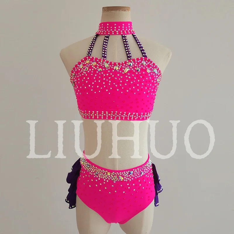 LIUHUO Pink Lyrical Dancing Dress for Performance Color Pole Skirt Factory Customize