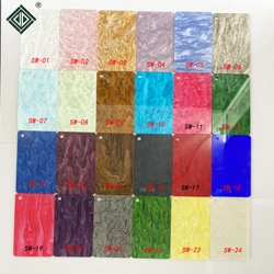 Acrylic Sheet (PMMA) Fantasy Water Pattern 3MM Thick 2 PCS Ink Painting Plexiglass For Jewelry/Cabinet Door/Artwork And Easy Cut