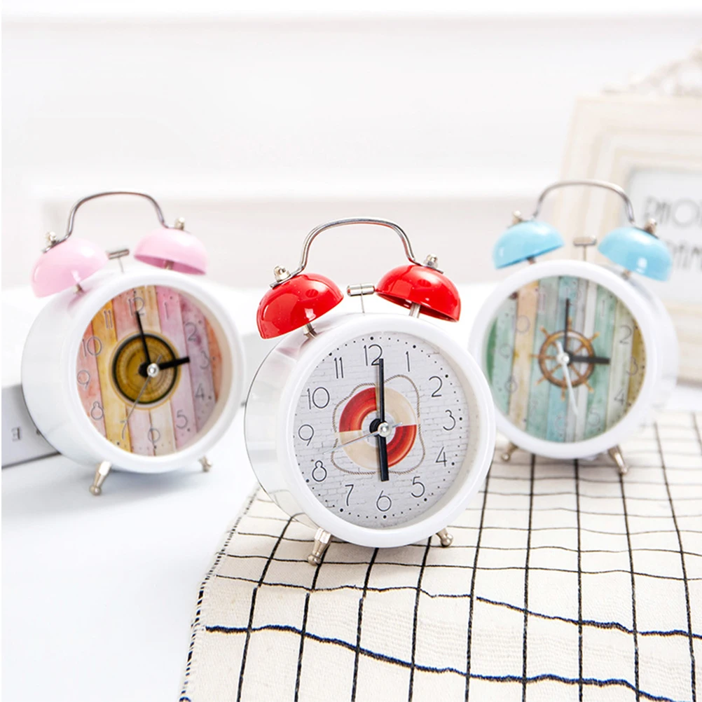 

1pc Metal Fresh Creative Desk Modern Table Clock For Home Office Dorm Table Alarm Clock Decoration Gift Pink