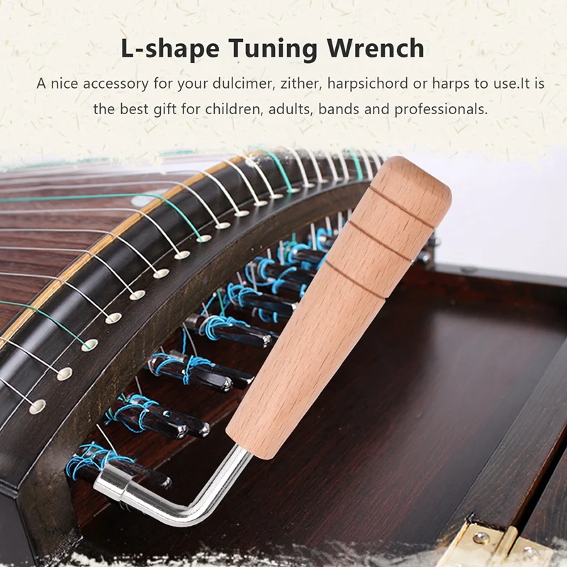 20 pz Tuning Pin chiodi e 20 pezzi rivetti, con chiave Tuning a forma di L, per Lyre arpa piccola arpa strumento musicale a corde