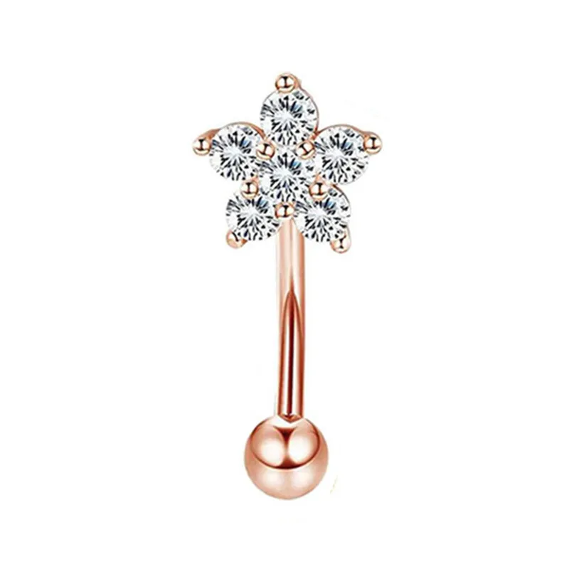 Curved Barbell Eyebrow Piercing Earring, Tragus Stud