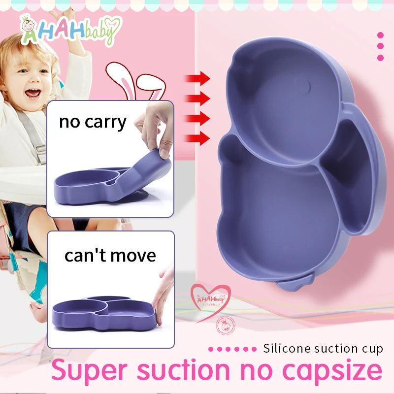 Plate for Baby Feeding Set Silicone Sucker Dining Dish Baby Food Storage Cartoon Suction Bowl Children Tableware Kids Dinnerware