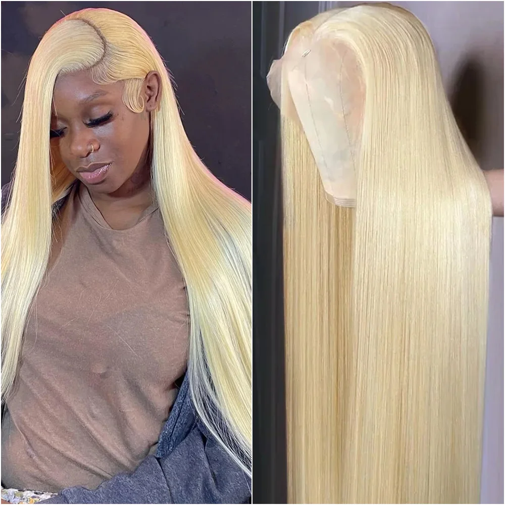 

Блондинистый парик из натуральных бразильских волос 613 Honey Blonde, прямой, с прозрачной HD-основой 13x6, длиной 30-40 дюймов, для женщин.