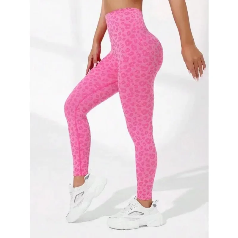 Women Leopard V Waist Leggings Semaless Slim Leggings Stretch High Waist Hip Liftting Sexy Yoga Tights Gym Running Sports Pants