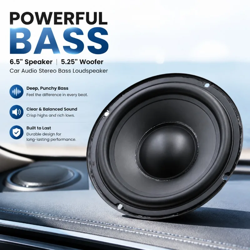 Audio Speaker Driver Unit Available in 5.25 Inch and 6.5 Inch Sizes Hi-fi Sound Reproduction Woofer Accessory Replacement