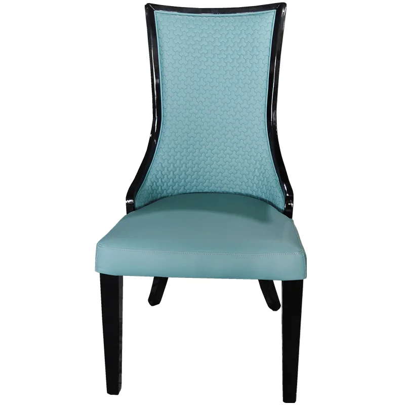 

Simple Modern Solid Wood Chair Soft Bag Backrest Dining Chair Home Hotel Box Restaurant Chair Leather Fashion
