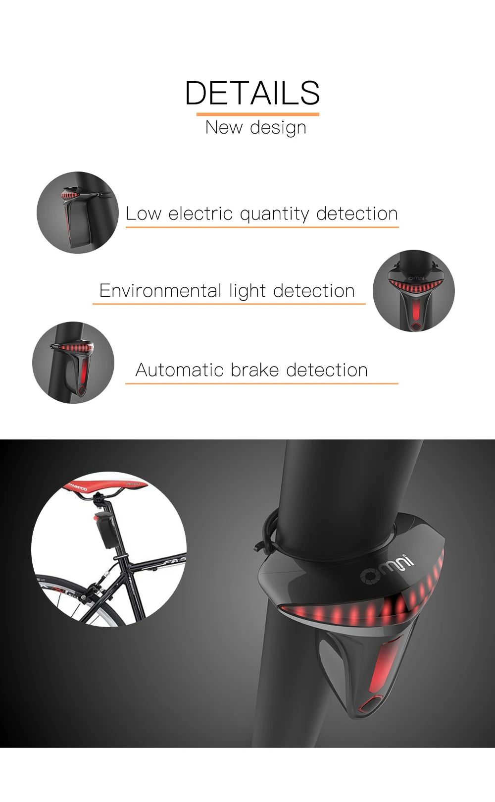 T-förmige wasserdichte Außenbeleuchtung Fahrrad-Rücklicht