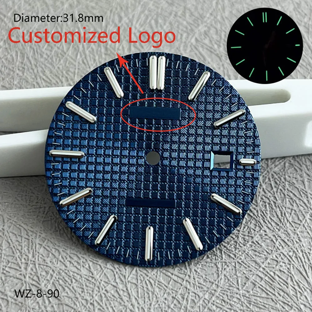 31.8mm NH35 dial green blue oaky dial NH35 for 42mm rose gold case suitable for NH35 automatic movement can customize logo