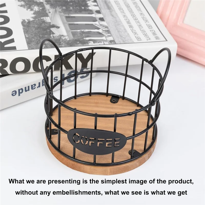 【ABUP】Подставка для кофейных стручков K Подстаканник-органайзер Корзина для хранения Kcup с деревянной основой для кухонной стойки и офисного рабочего стола