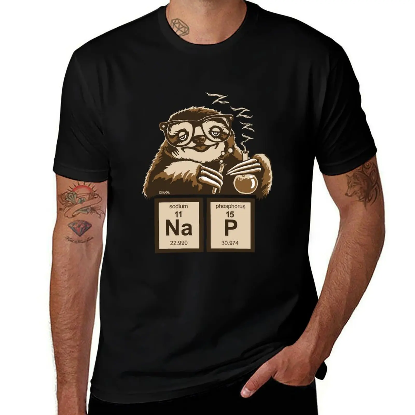 Chemistry sloth discovered nap T-Shirt Plus Size Basic Short Sleeve Top T-Shirt