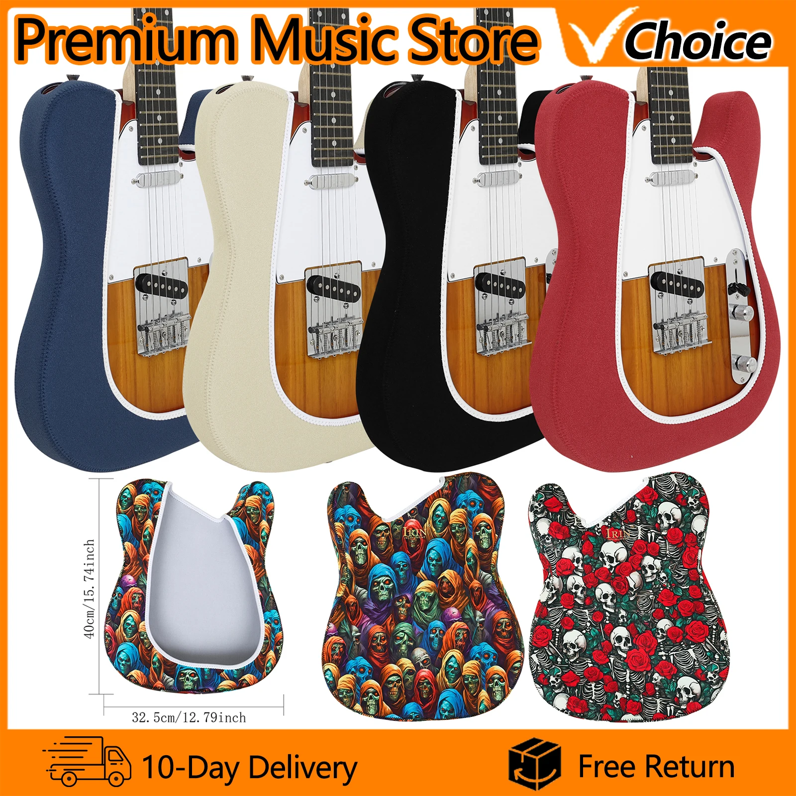 Funda protectora para guitarra IRIN F-TELE, cubiertas superiores para guitarra con estampado de poliéster, laca, antigolpes, a prueba de caídas, piezas para guitarra eléctrica