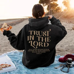 Sudadera con capucha de estética cristiana para mujer, Sudadera con capucha religiosa de versículo de la Biblia, Sudadera con capucha de Trust in The Lord, Pullover Faith Top, regalos religiosos