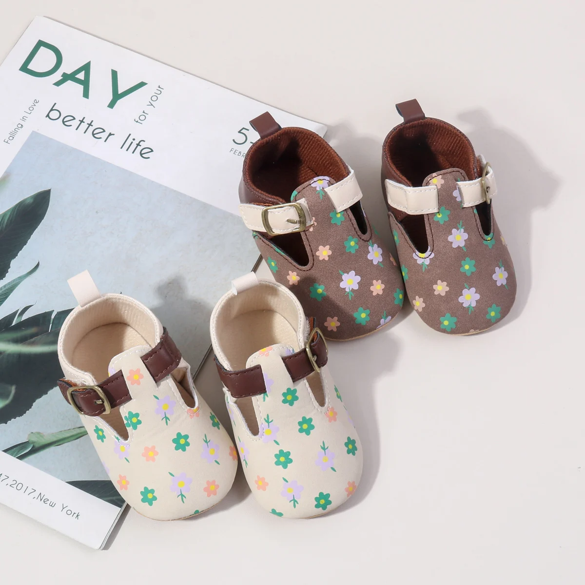 

2025 Hot Selling Sping And Autumn Baby Girl's Pre-walking Casual Beautiful Toddler Shoes For 0-18M With Flower And TPR Sole