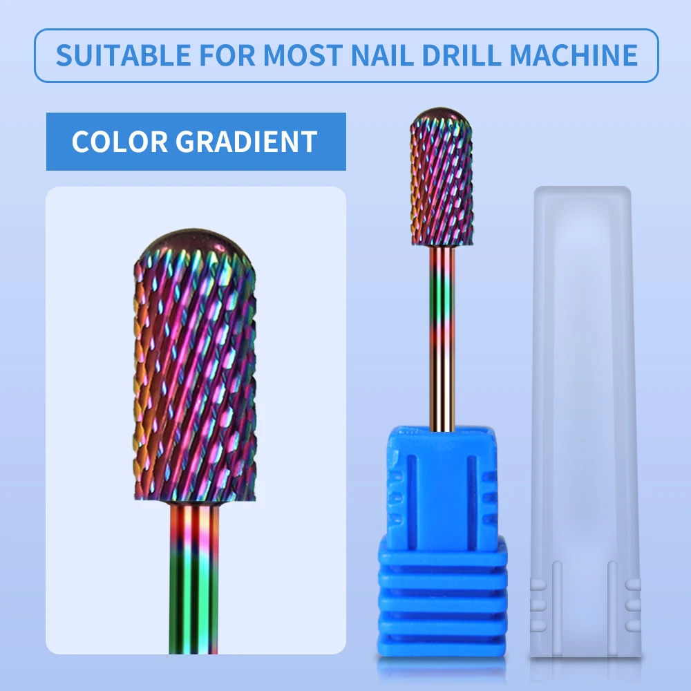 Ceramica carburo di tungsteno Cutter Manicure Nail Drill Bits lima per unghie elettrica rosa blu rettifica Bit Mills Cutter Burr accessori