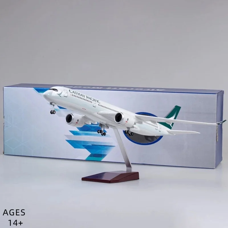 

1/142 Scale 47CM Airplane Airbus A350 Cathay Pacific Airways Model With lights and wheels Diecast Resin Plane Collection Gifts