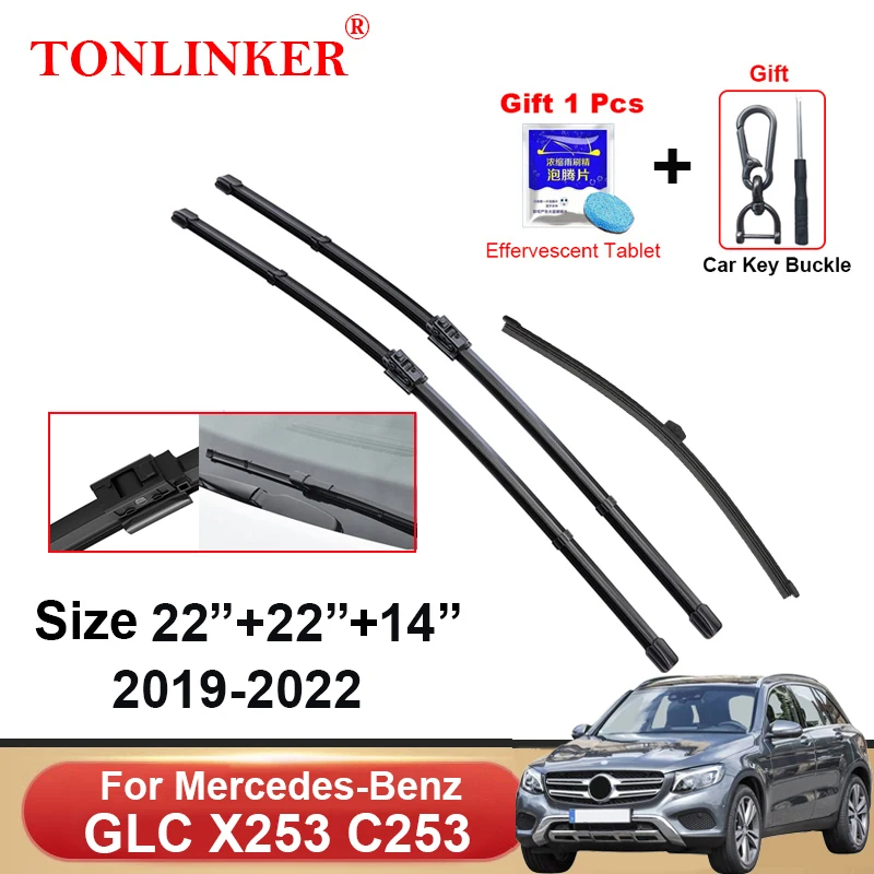 TONLINKER Car Wiper Blades For Mercedes Benz GLC-Class X253 C253 2015-2022 GLC 200 220d 250 300 43 63S 4MATIC Car Accessories