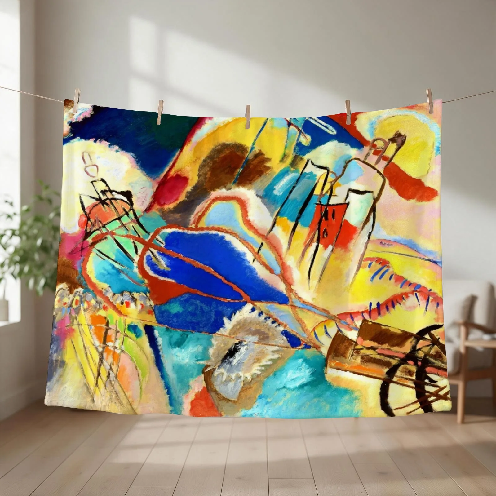 Kandinsky Composition No 4 | Kandinsky Inspired Fine Art w/ Signature Throw Blanket
