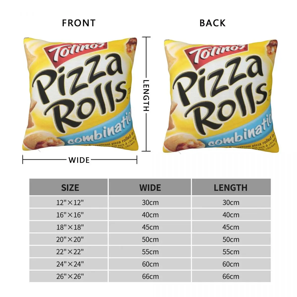 Pizza Rolls Snack Food Square Pillowcase Polyester Linen Velvet Pattern Zip Decor Throw Pillow Case Home Cushion Cover 18