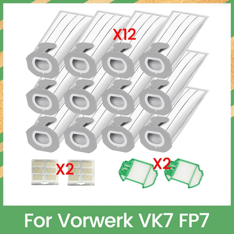 Мешки для пыли с фильтрами, комплект ароматических блоков для VK7 FP7, аксессуары для пылесосов, фильтрующие мешки премиум-класса-A69M