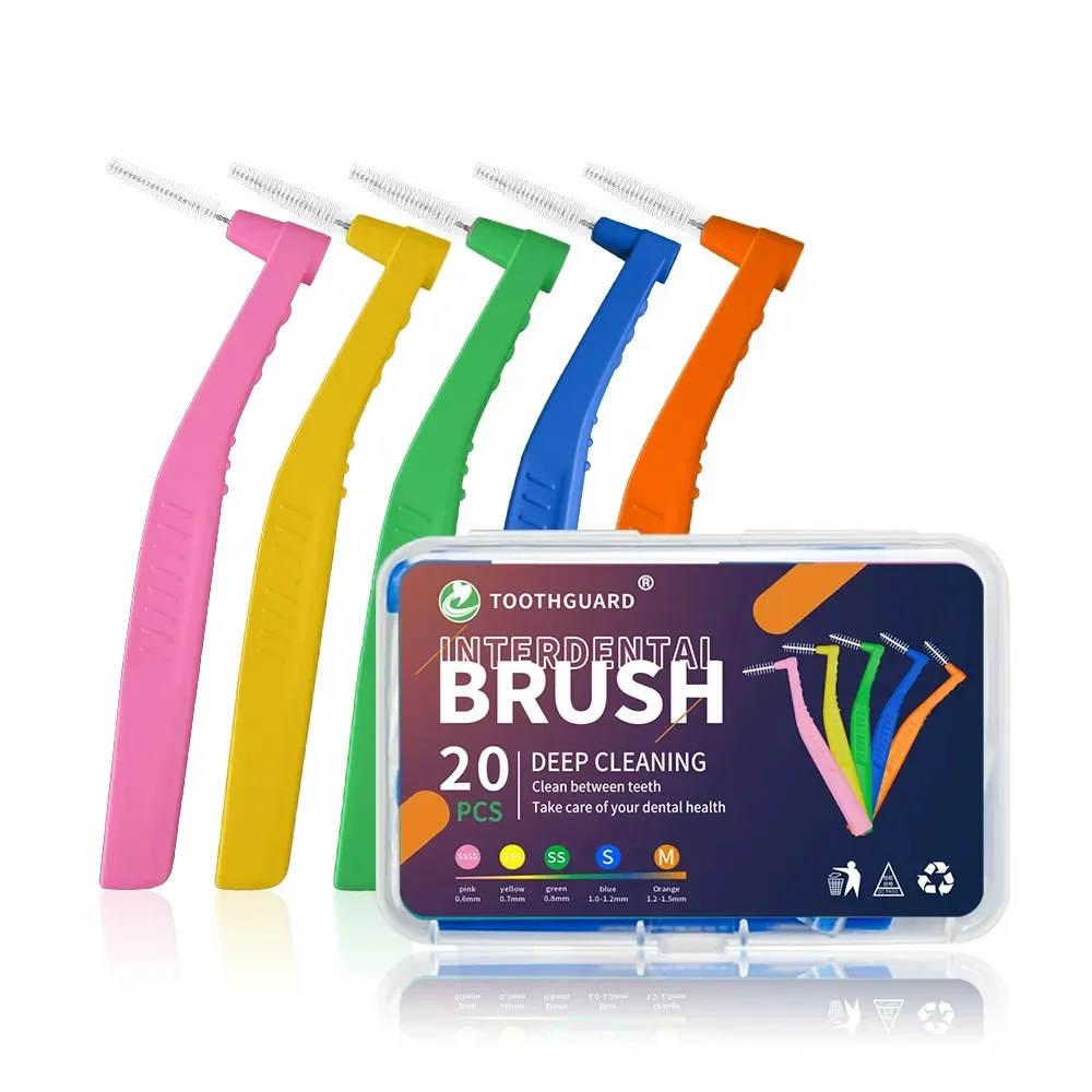 

20Pcs/box L Shape Push-Pull Interdental Brushs Orthodontic Toothpick Whitening Tooth ToothBrushs Oral Hygiene Care Mini Brushs