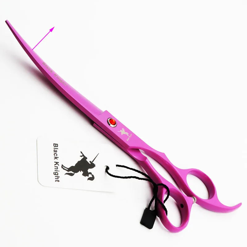 

BLACK KNIGHT Professional Hairdressing Hair Scissors 7 Inch Cutting Barber Shears Curved Upward Pet Scissors Pink Style