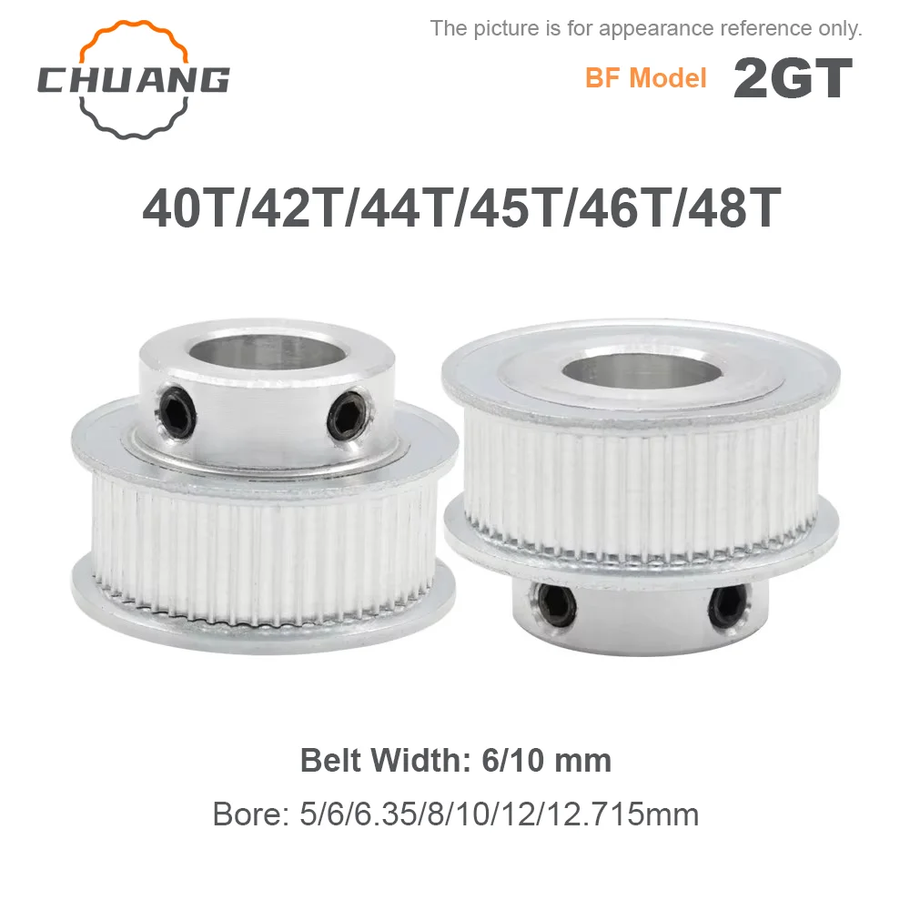 

2GT Timing Pulley 40T/42T/44T/45T/46T/48Teeth Bore 5-15mm Synchronous Wheels Gear Width 6mm 3D Printer Reprap CNC Parts