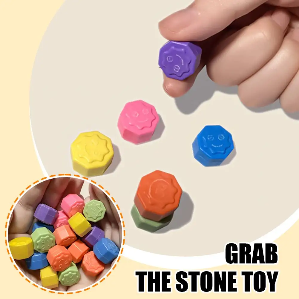 2025 New Colorful Childhood Nostalgia Stone Grabbing Toy Handcrafted Stones Portable Classic Family Game Multifunctional Stones