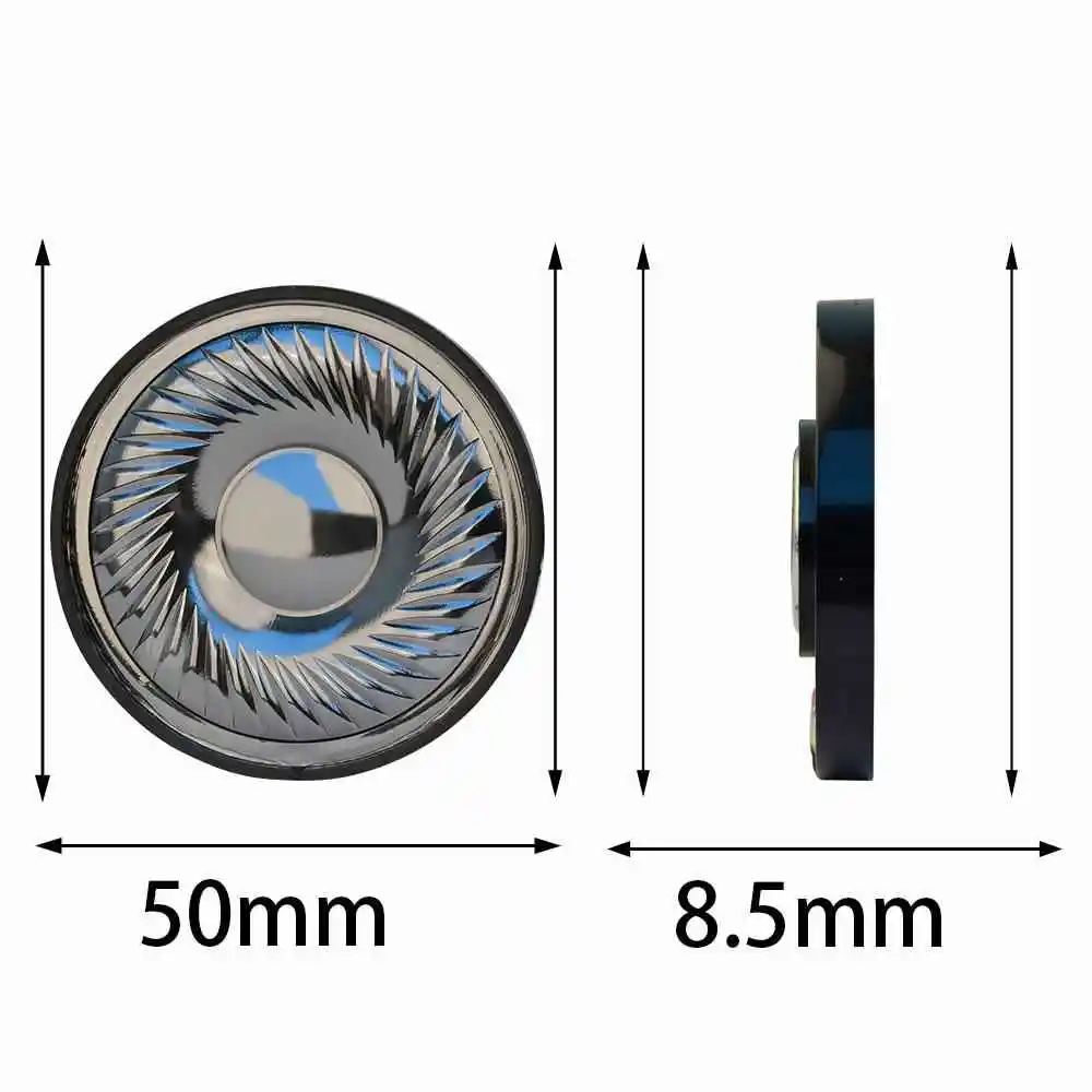 ชุดหูฟัง QIGOM รุ่น 50E13 1 คู่, 50 มม. 32 โอห์ม 115 เดซิเบล, ฟิล์มไทเทเนียม, ความละเอียดสูง, ชุดหูฟังสำหรับประกอบเองสำหรับหูฟังมอนิเตอร์