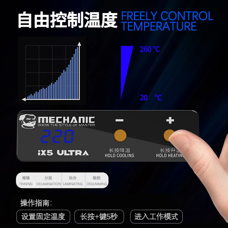 MECHANIC iX5 Ultra Preheating Station Constant Temperature Motherboard Soldering Platform for Android/iOS Circuit Board IC Chip