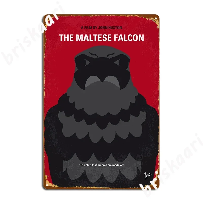 Póster de película minimalista del halcón maltés, letrero de Metal para Pub, decoración de pared personalizada, cartel de estaño para sala de estar